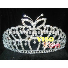 Moda linda borboleta de cristal acessório de cabelo tiara